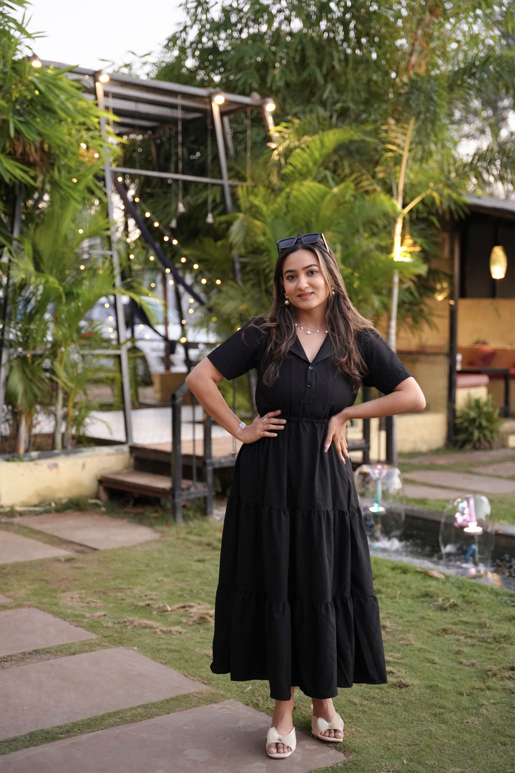 Timeless Grace Black A-line Dress
