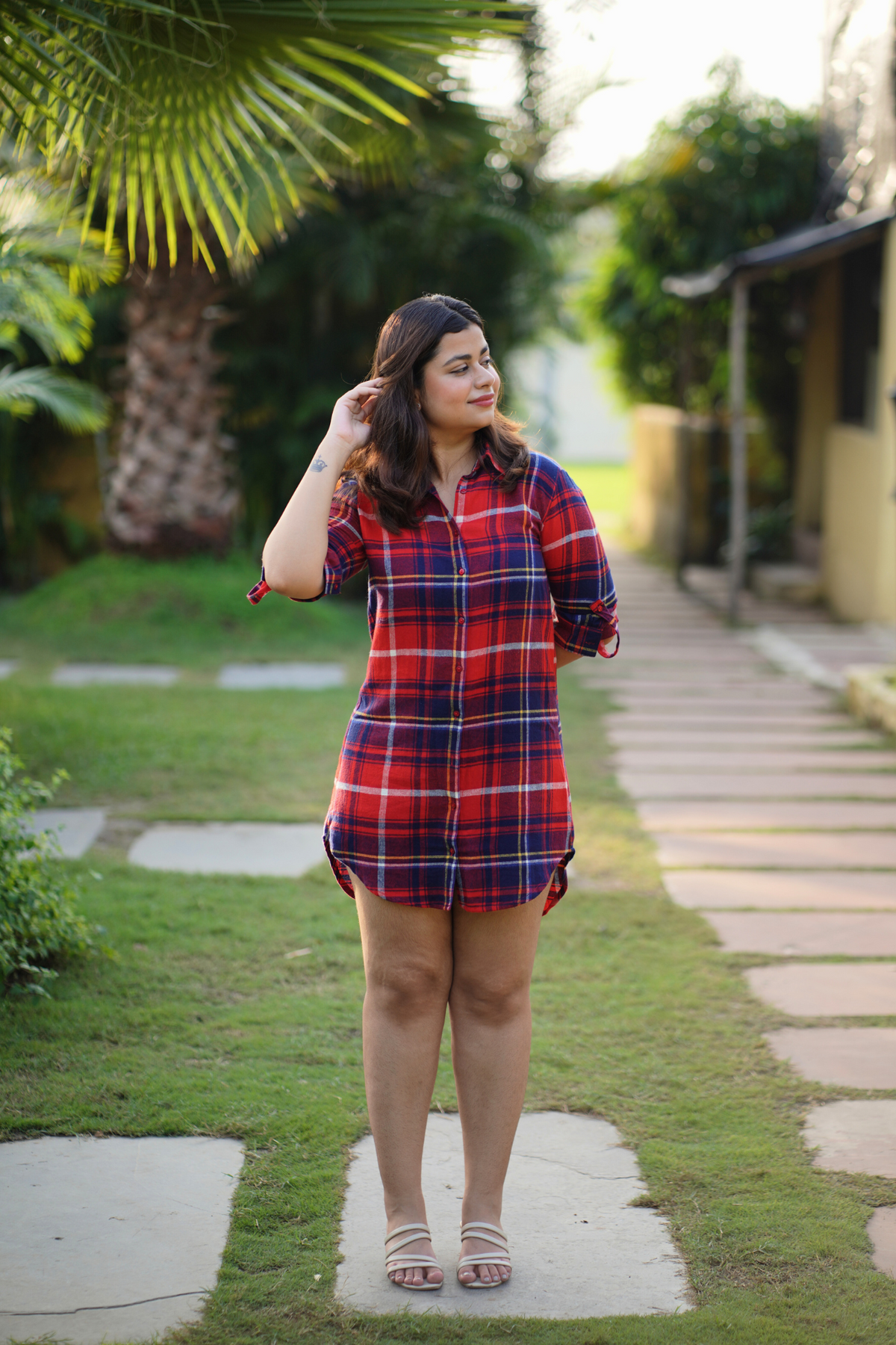 Scarlet Checks Shirt Dress