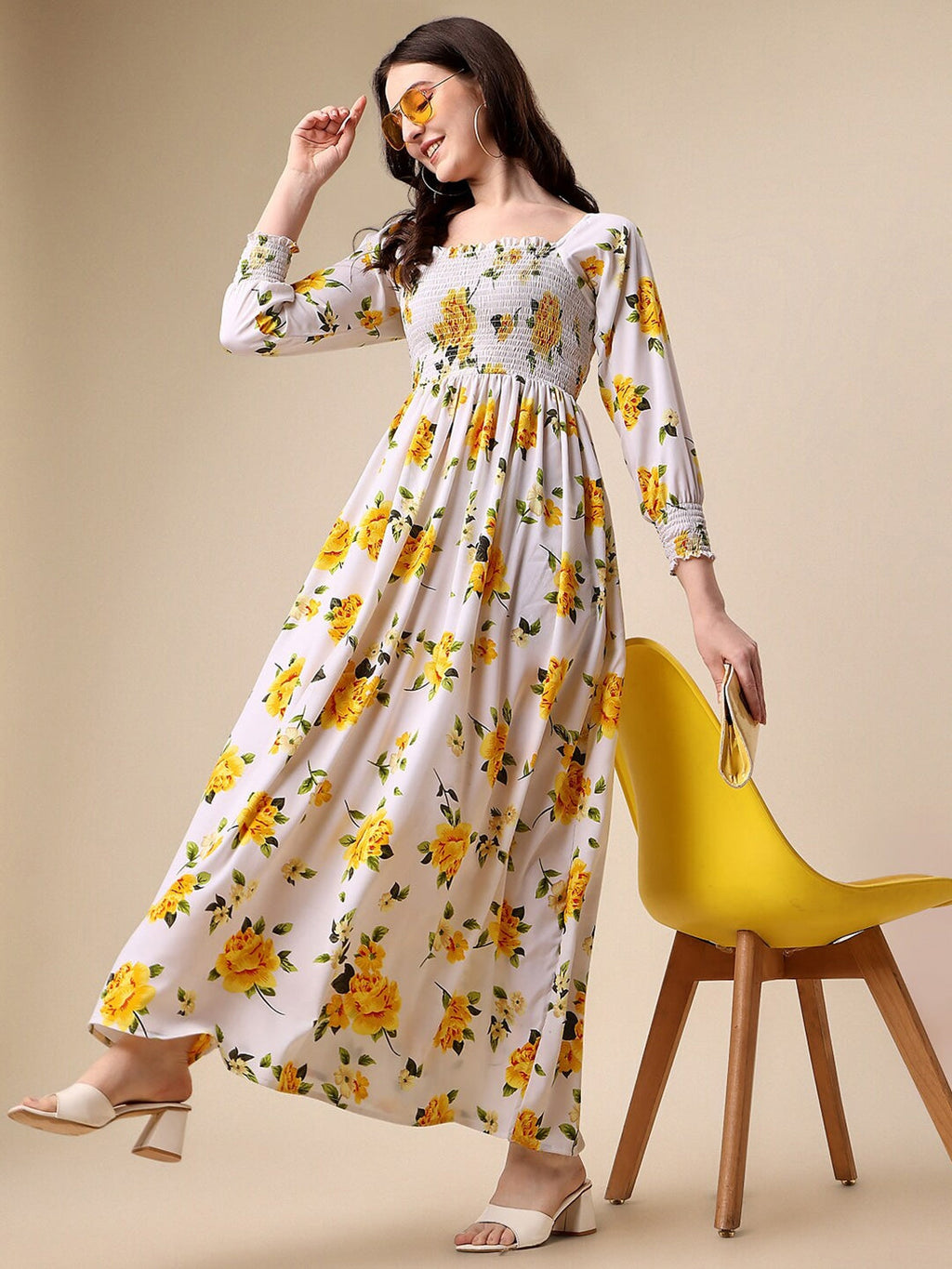 Sunny Floral Print Maxi Dress