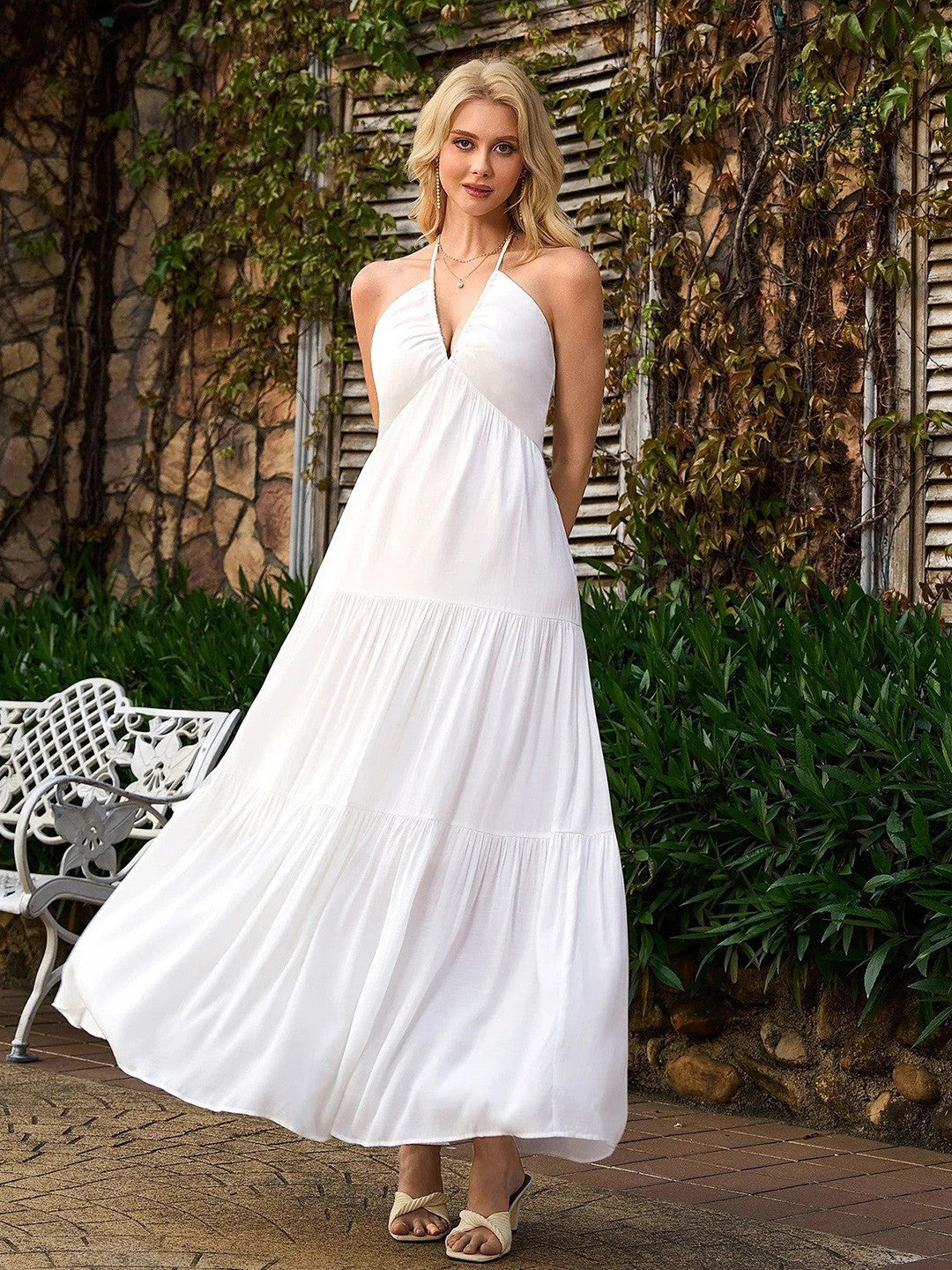 Serene Bloom A-line Maxi Dress