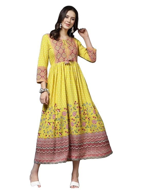 Blossom Grace Yellow Anarkali Kurta