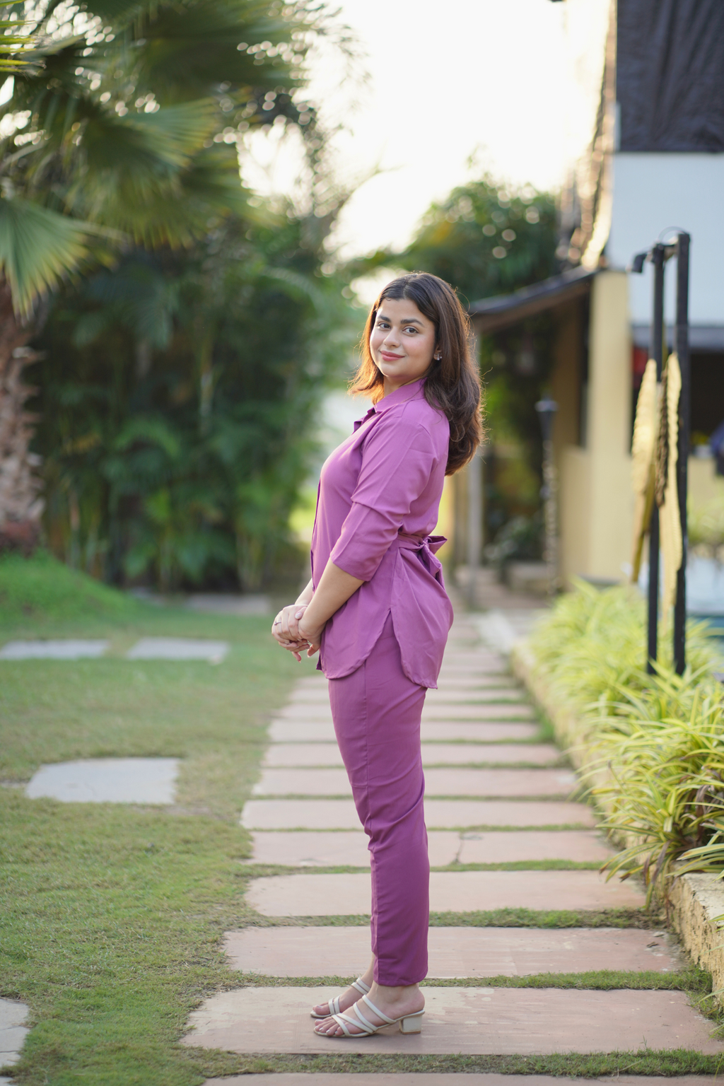 Magenta Pink Solid Coord Set