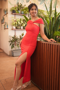 Crimson Curve Bodycon Dress