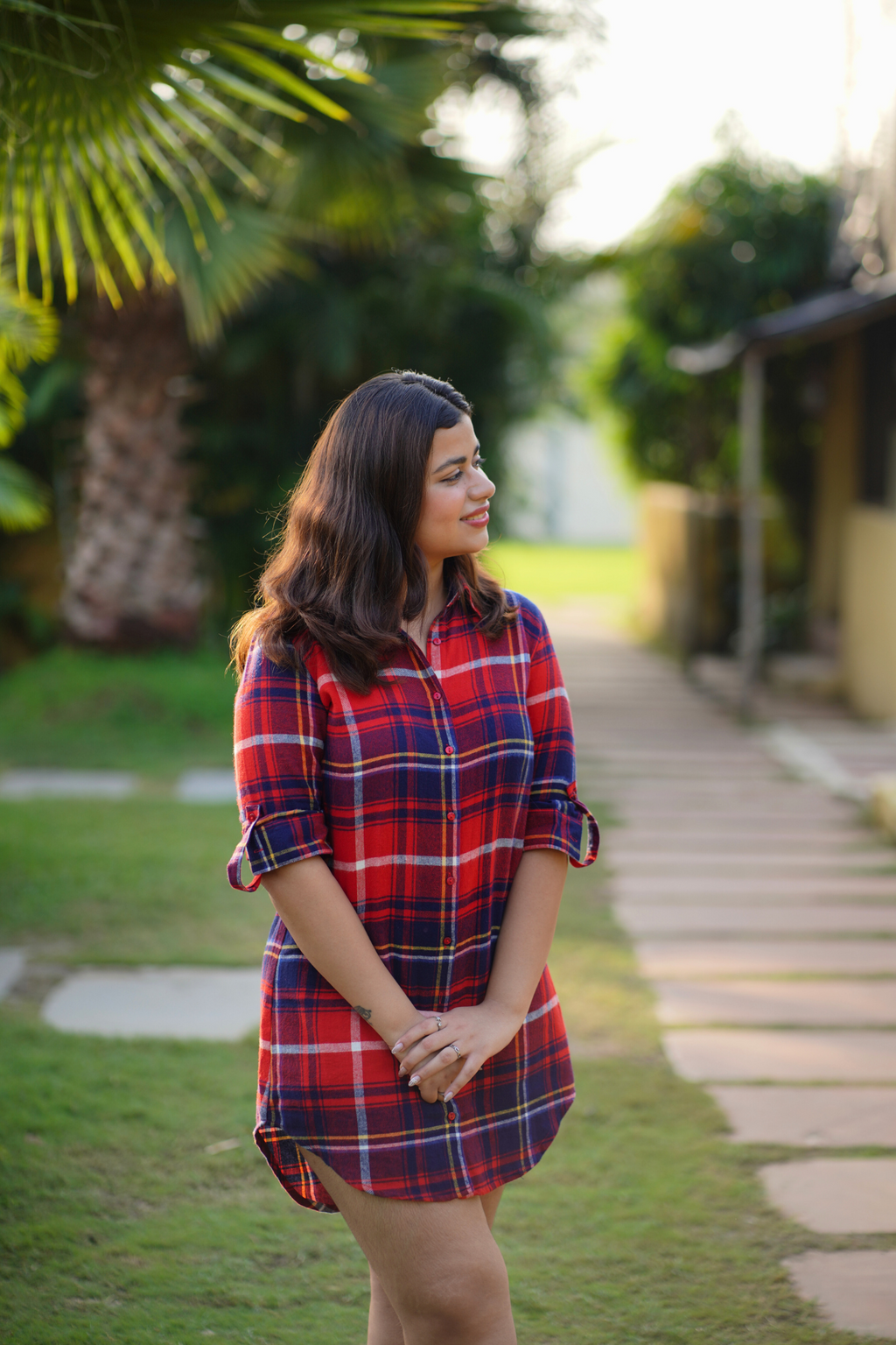 Scarlet Checks Shirt Dress