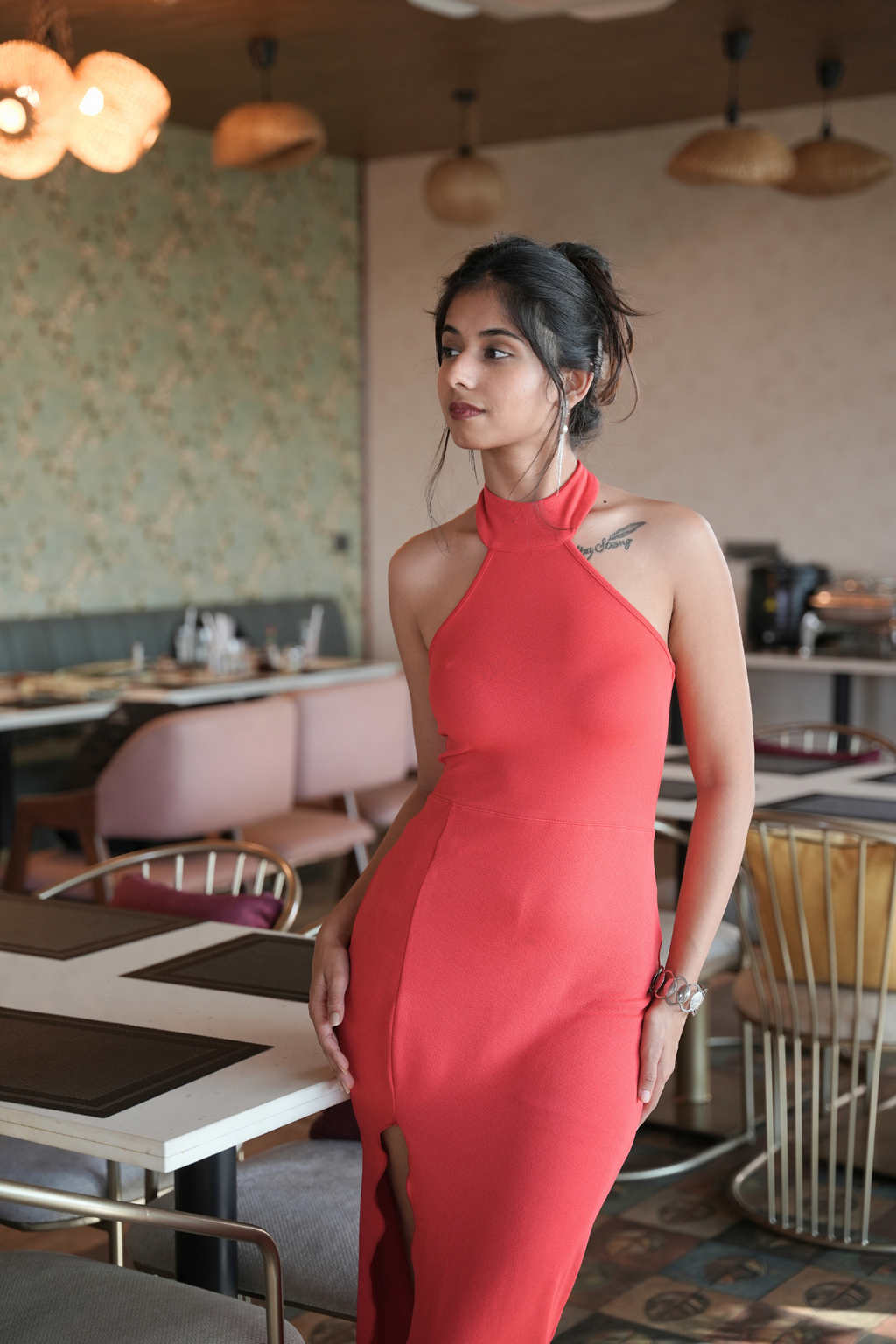 Crimson Charm  Bodycon Dress