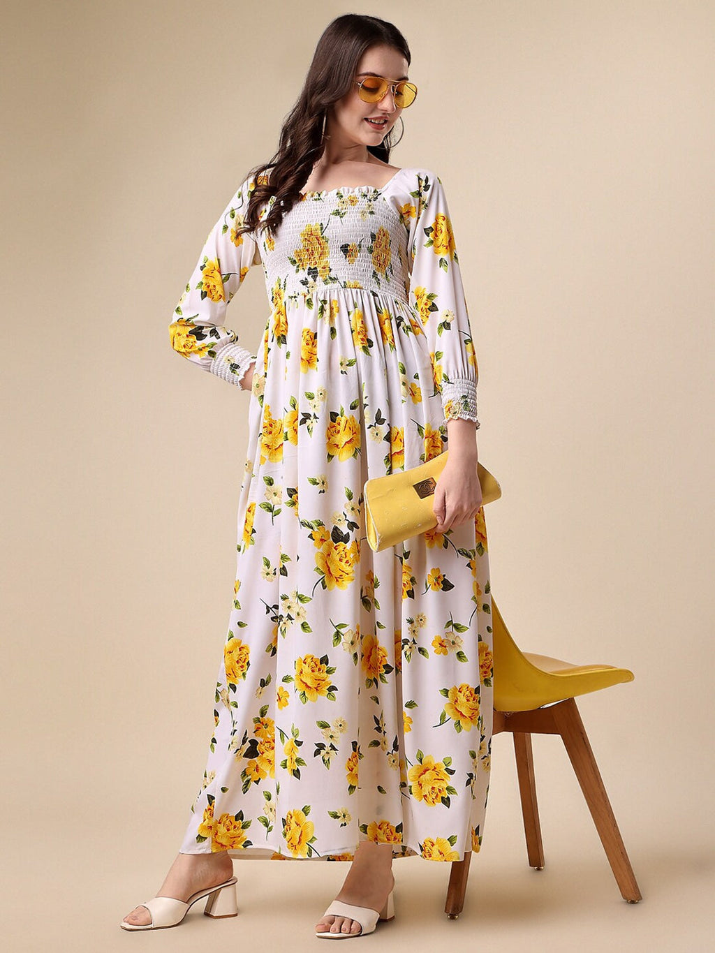 Sunny Floral Print Maxi Dress