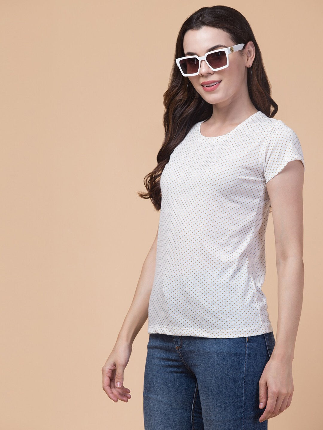 Off White polka dot printed T-shirt
