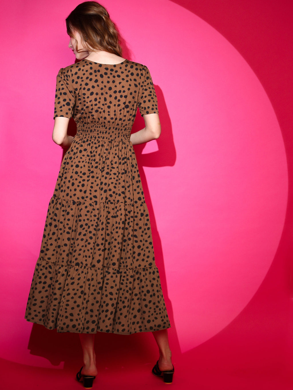 Brown Elegance Midi Dress