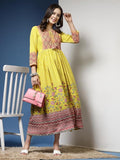 Blossom Grace Yellow Anarkali Kurta