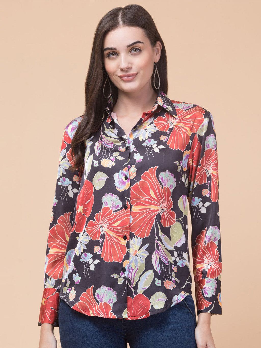 Midnight Bloom Floral Printed Shirt