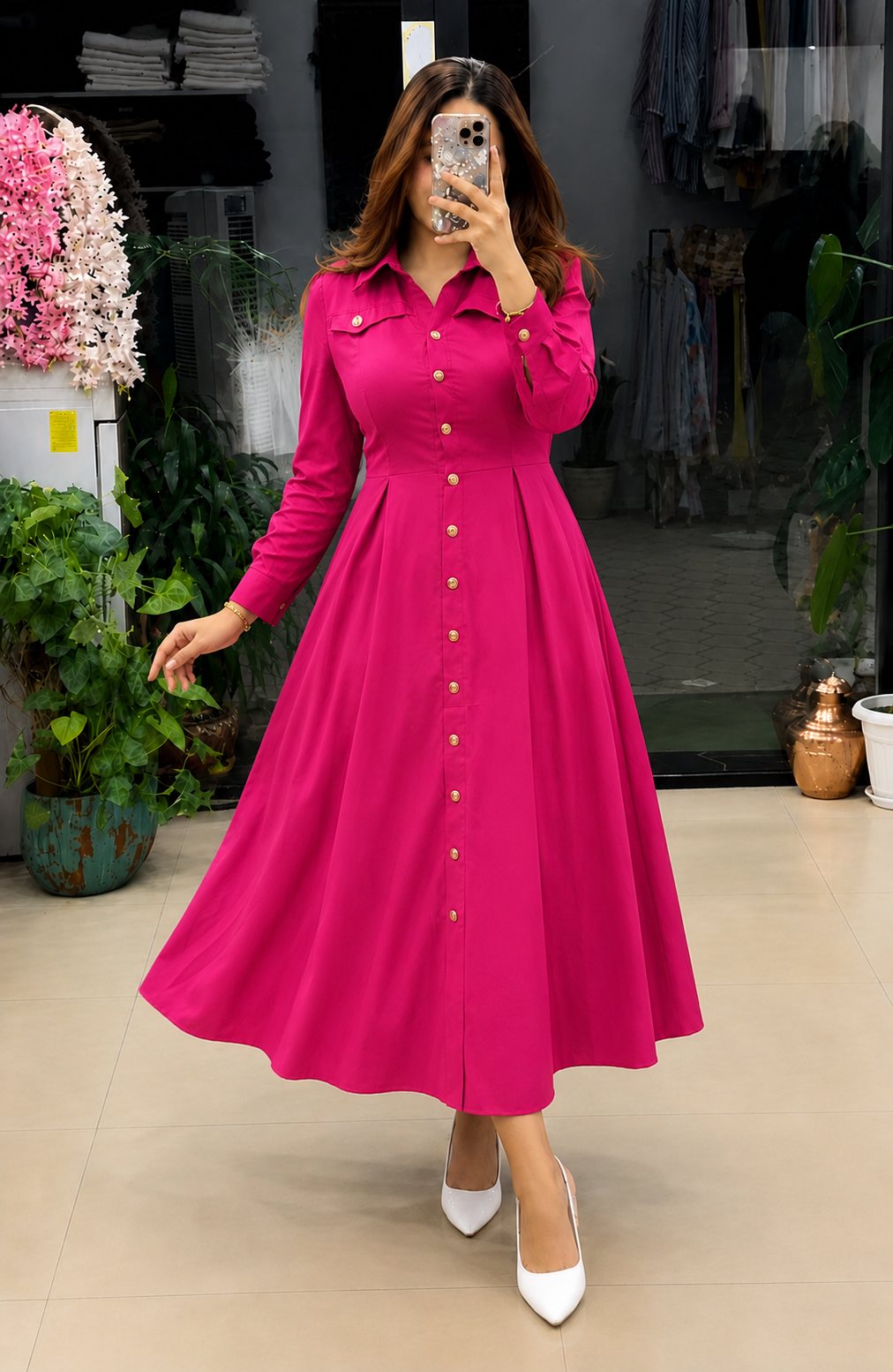 Pink Women's Rayon Dress – Stylish & Comfortable