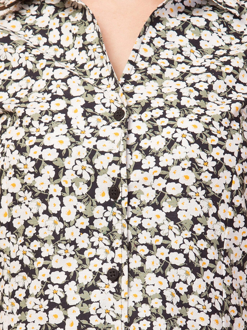 Modest Elegance Knee-Length Shirt Dress with Shirt Collar