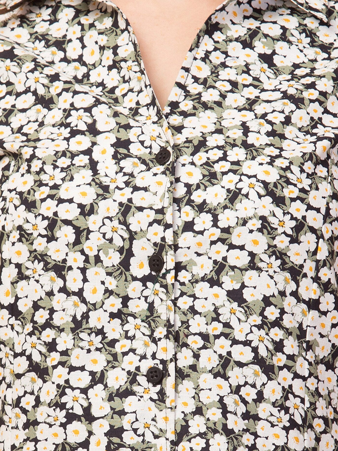 Modest Elegance Knee-Length Shirt Dress with Shirt Collar
