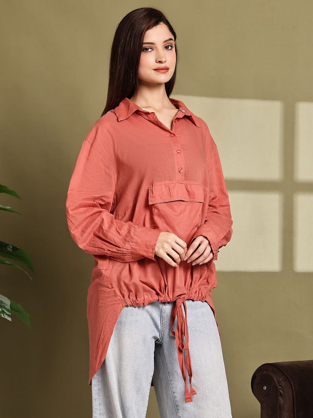 Rust Classic Spread Collar Shirt