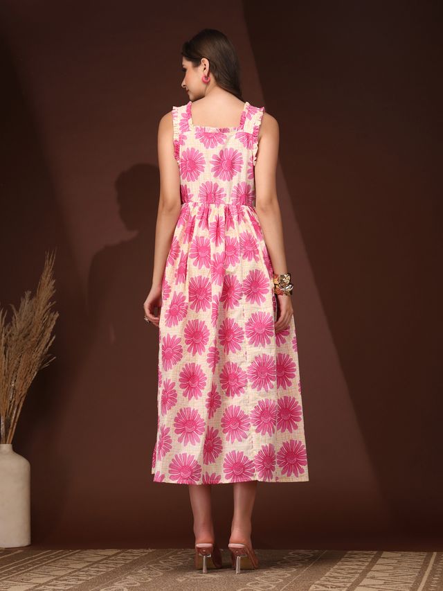 Floral Charm Fit & Flare Maxi Dress