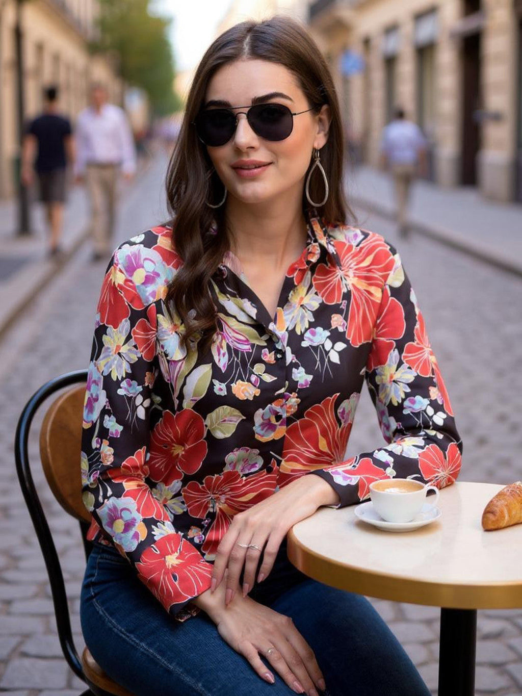 Midnight Bloom Floral Printed Shirt