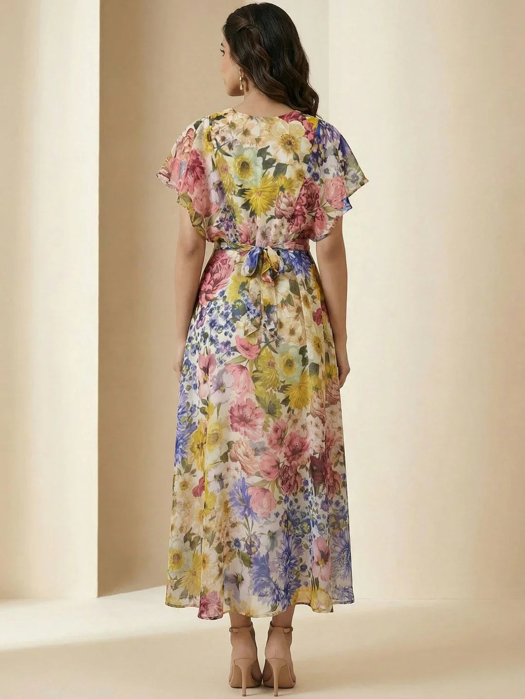 Chic Floral A-Line Maxi Dress