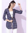 Blue Check Elegance Shrug