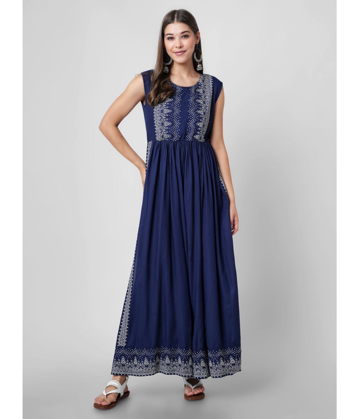 Trendy  Blue Kurta with Elegant Print