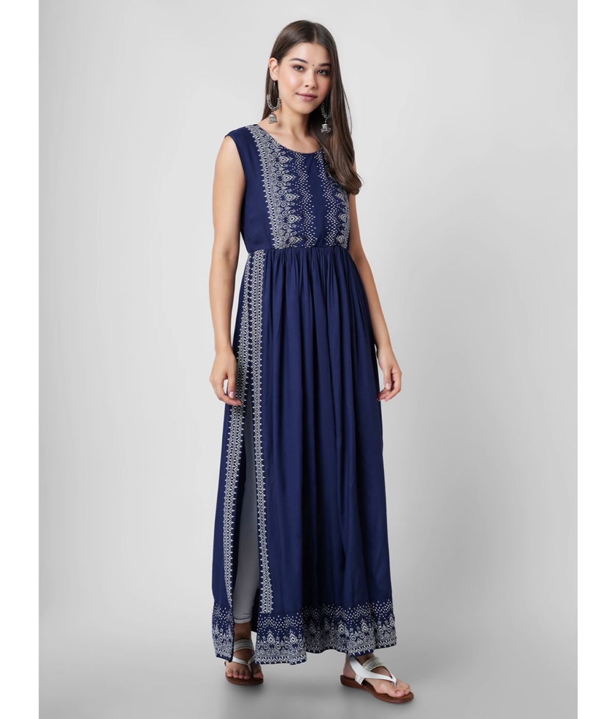 Trendy  Blue Kurta with Elegant Print