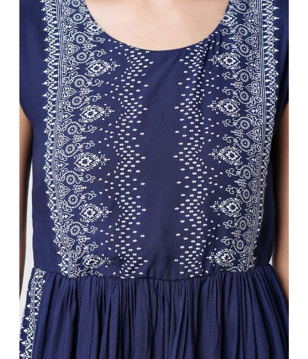 Trendy  Blue Kurta with Elegant Print