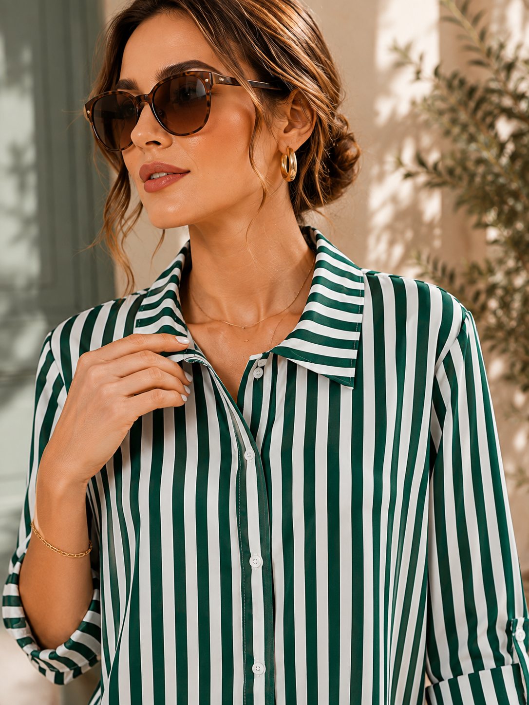 Mint Meadow Striped Shirt Dress