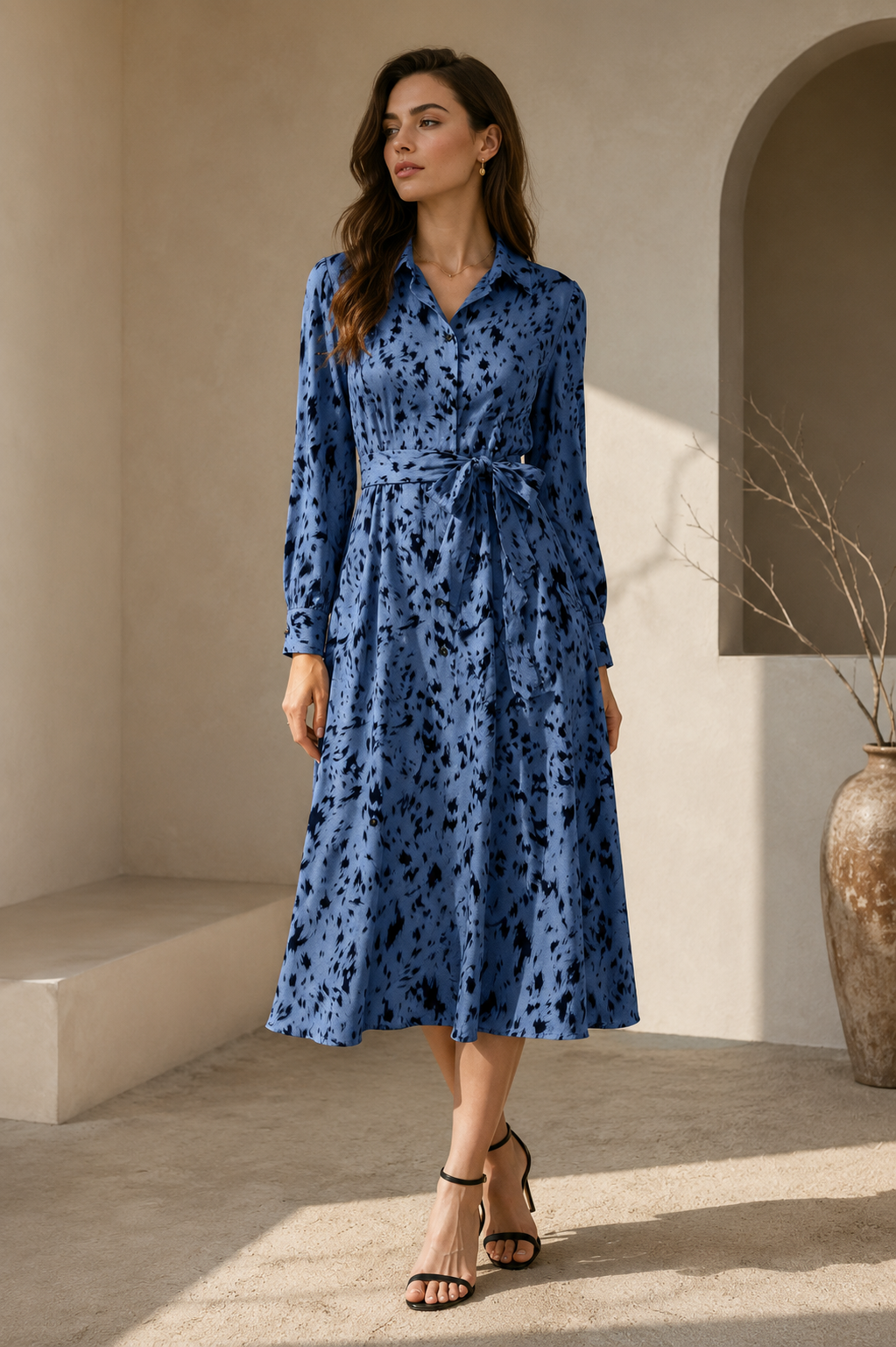 Blue Mirage Animal Print Shirt Dress