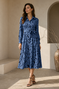 Blue Mirage Animal Print Shirt Dress