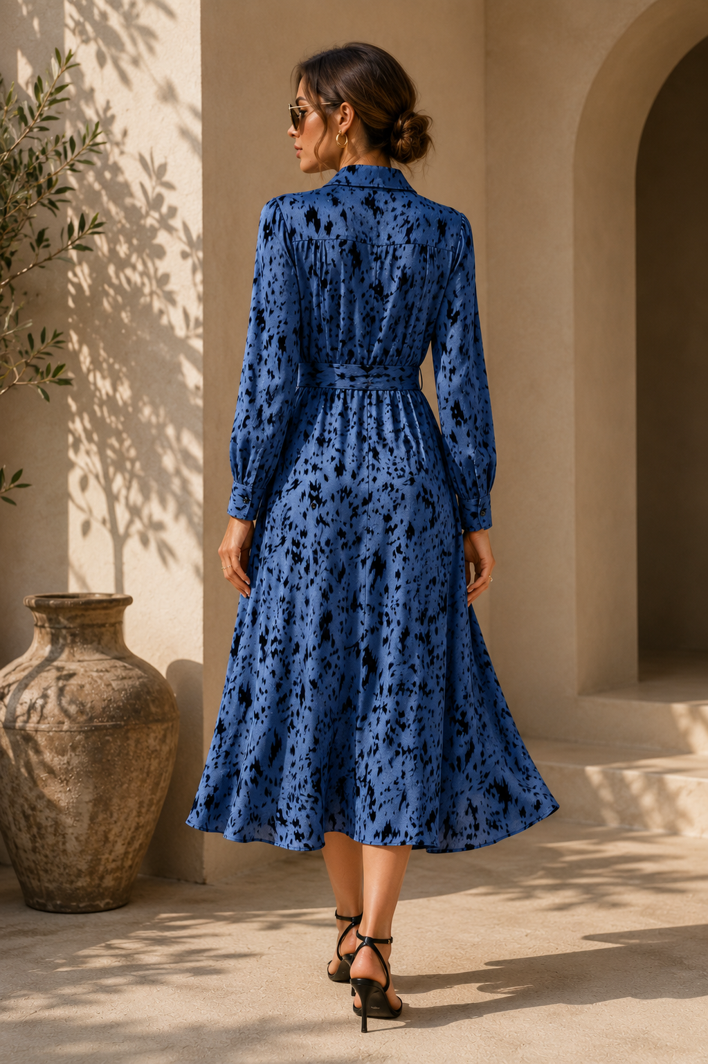 Blue Mirage Animal Print Shirt Dress