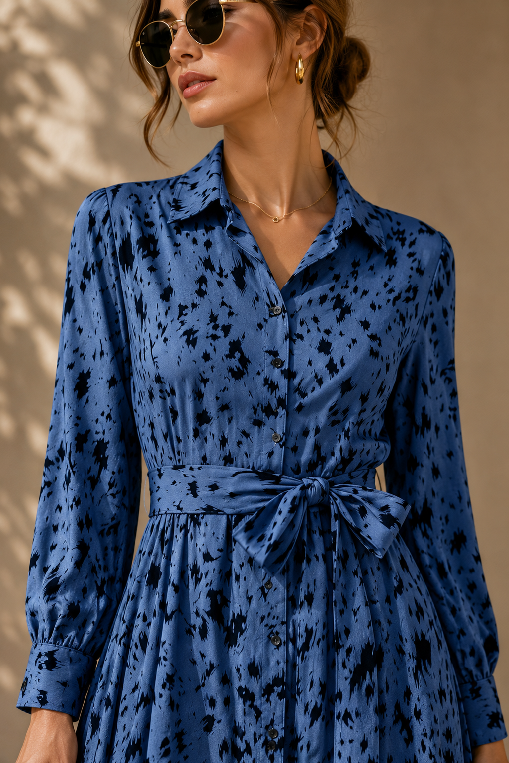Blue Mirage Animal Print Shirt Dress