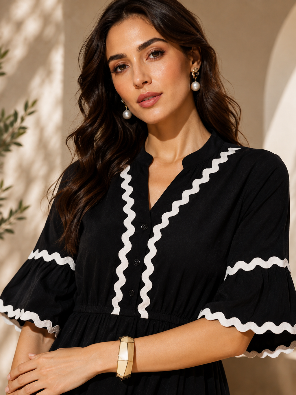 Elegant Eclipse Solid Midi Dress