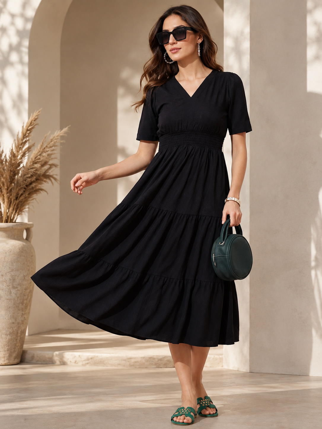 Midnight Classic Fit & Flare Midi Dress