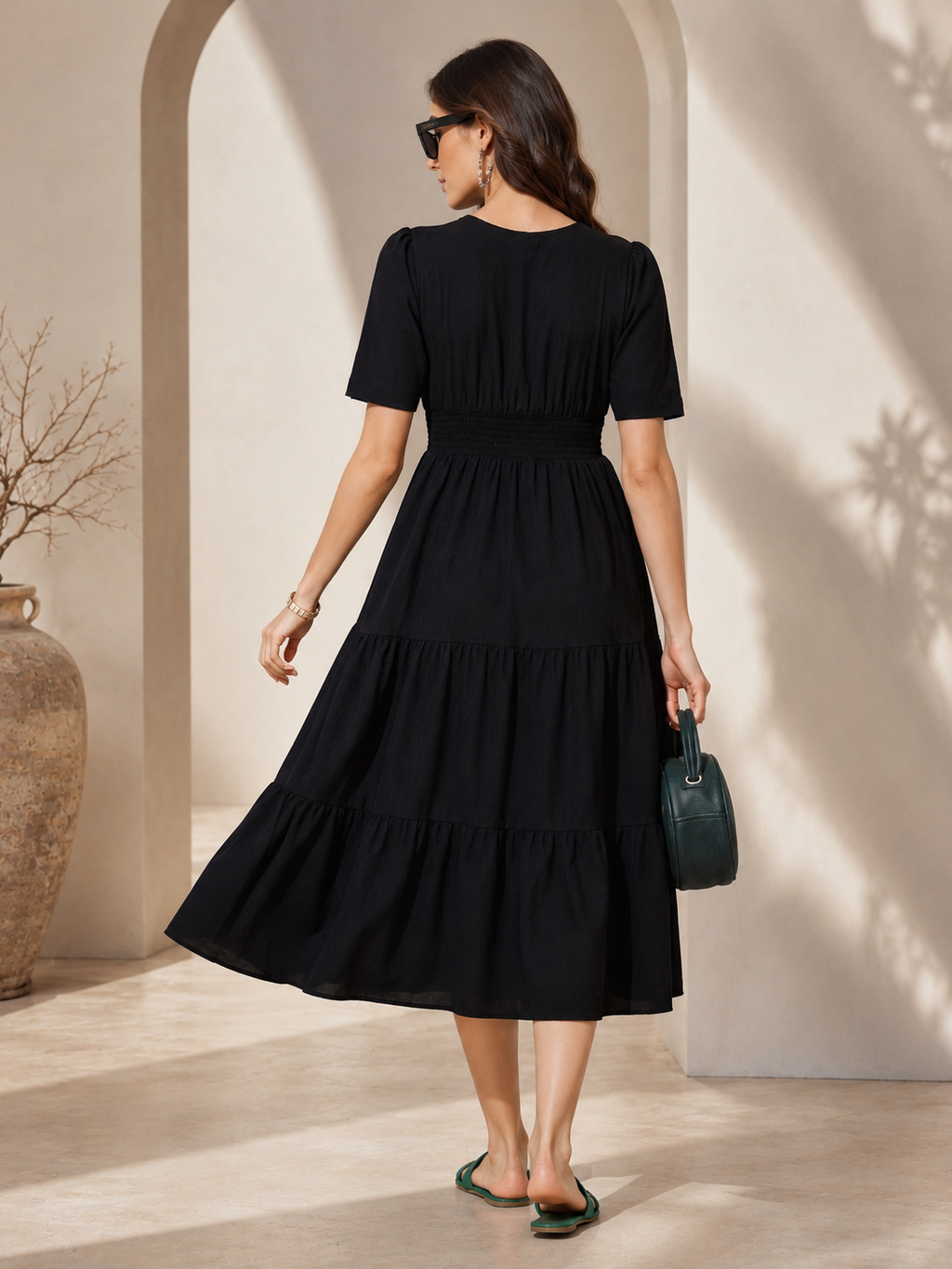 Midnight Classic Fit & Flare Midi Dress