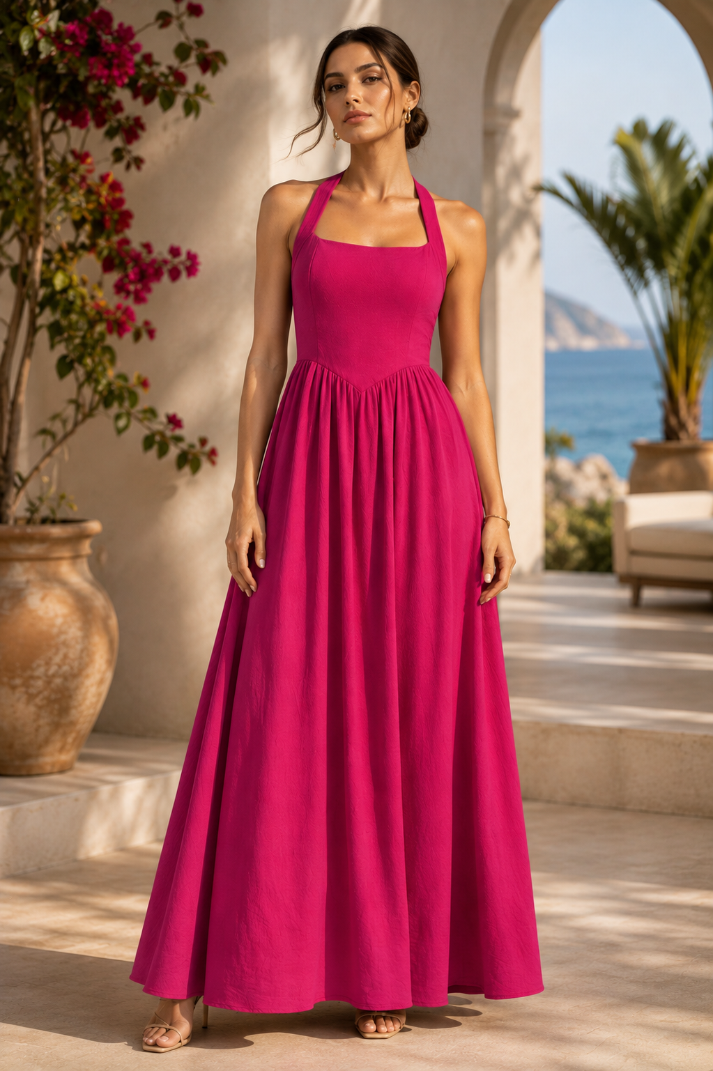 Blush Chic Fit & Flare Maxi Dress