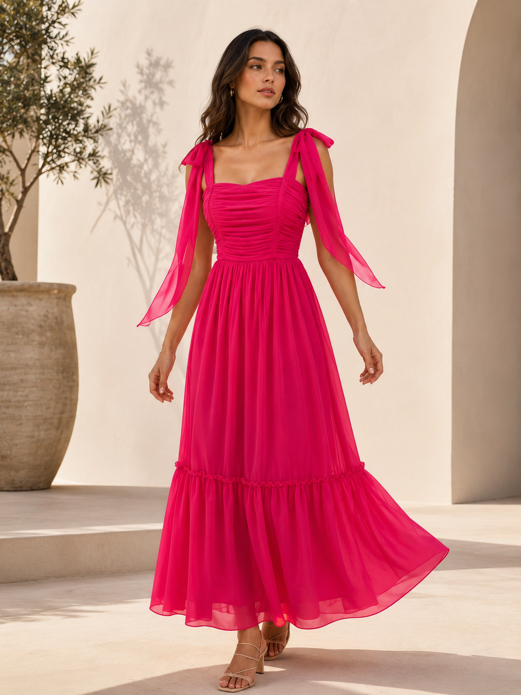 Blush Dream Flared Maxi Dress