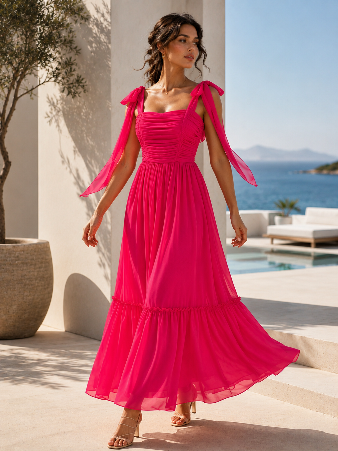 Blush Dream Flared Maxi Dress