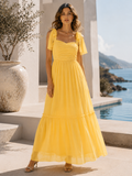 Sunny Bliss Flared Maxi Dress
