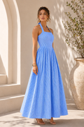 Blue Breeze Fit & Flare Maxi Dress
