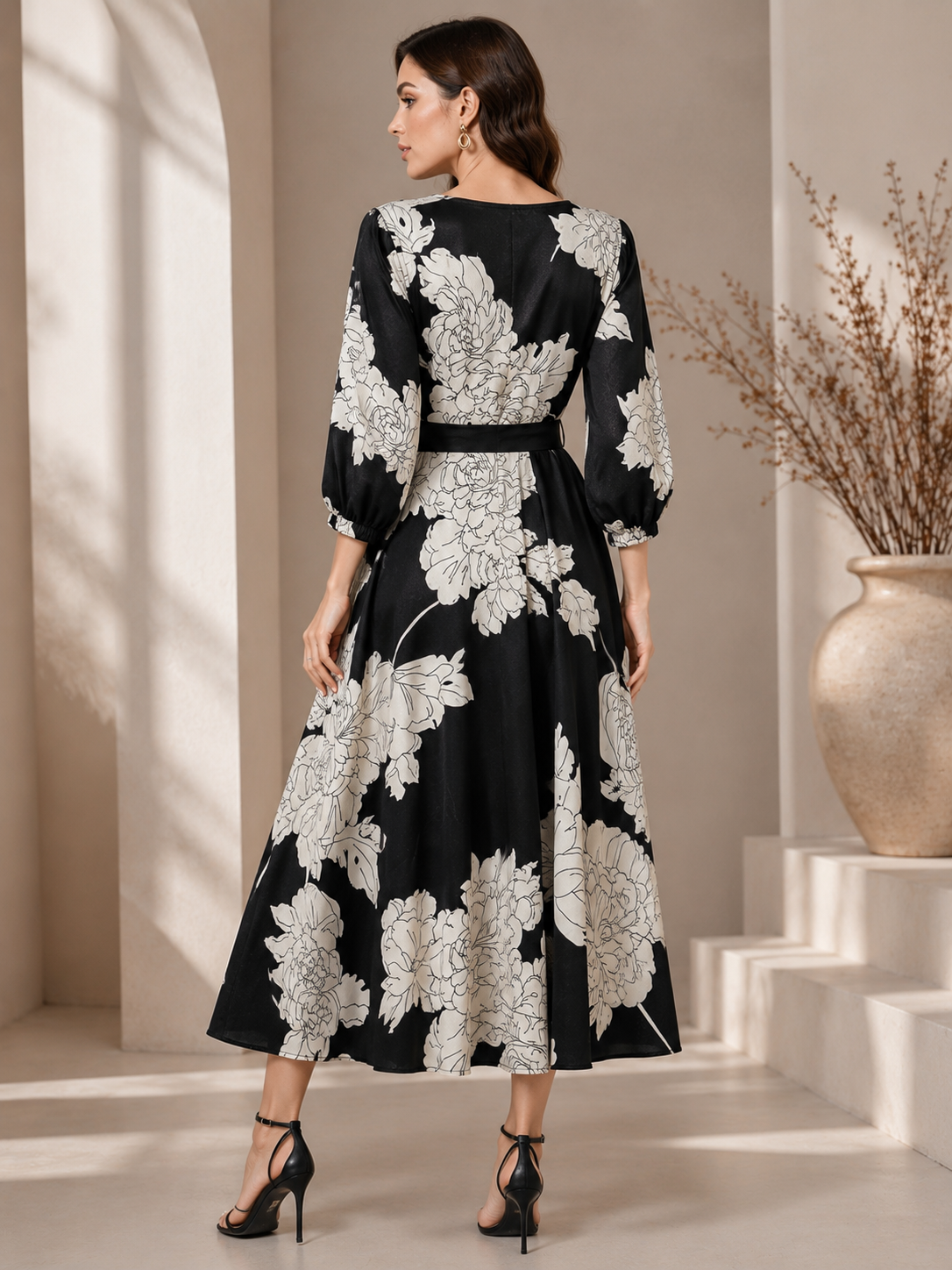 Timeless Blossom A-Line Midi Dress
