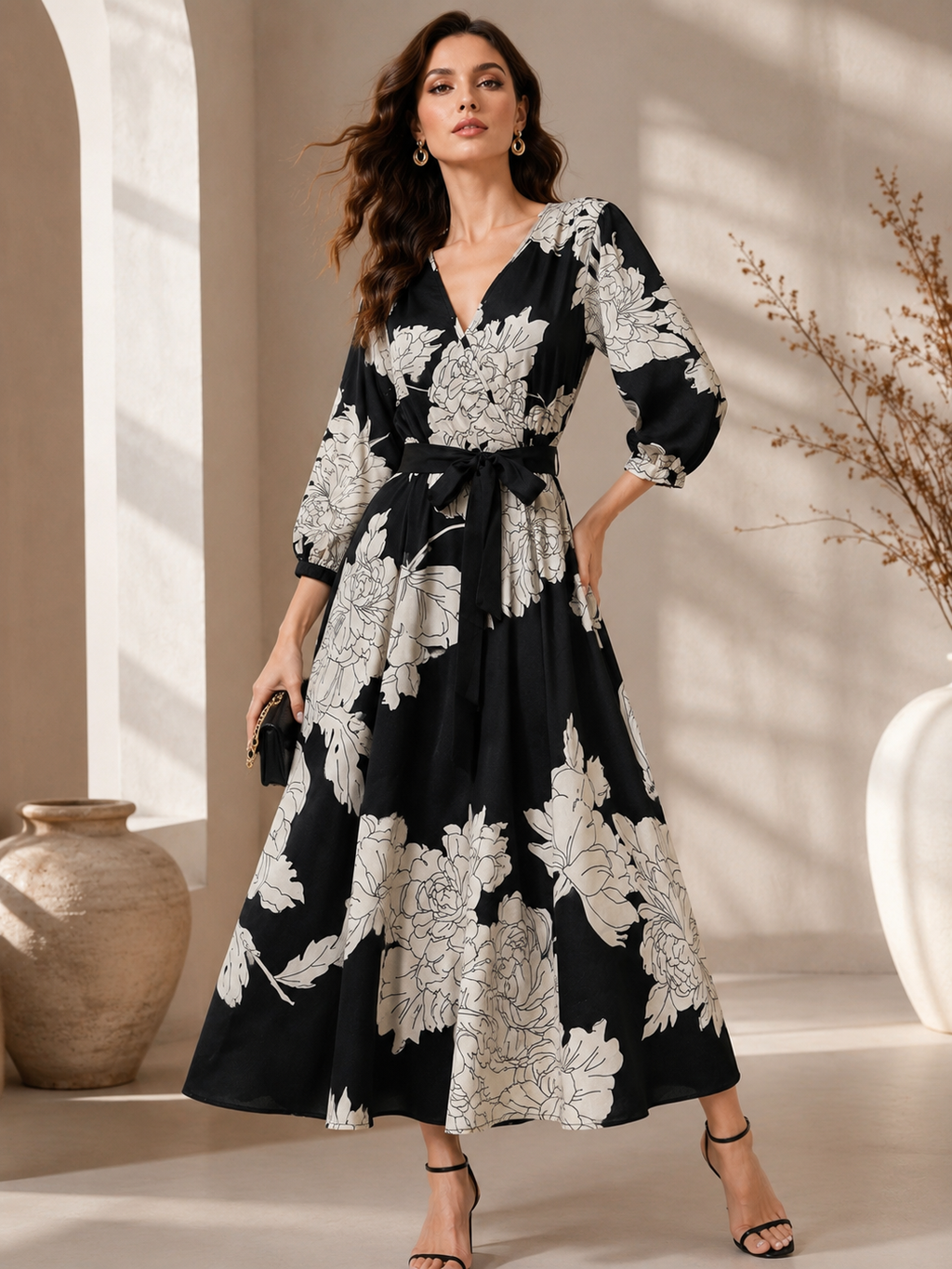 Timeless Blossom A-Line Midi Dress