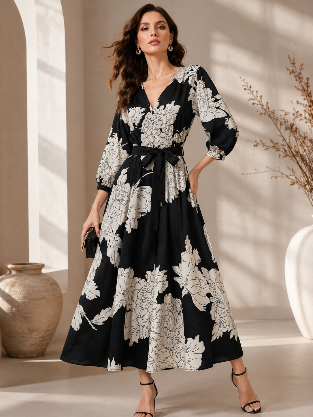Timeless Blossom A-Line Midi Dress