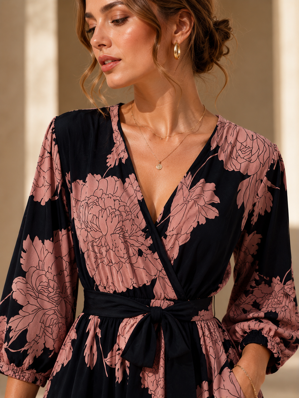 Classic Bloom A-Line Midi Dress