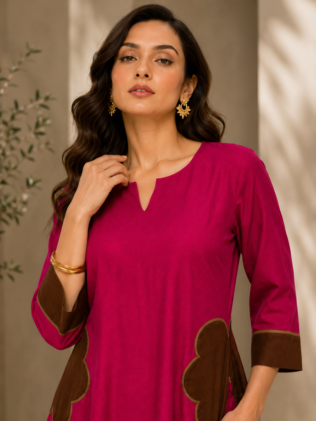 Blush Bloom Flared Kurta Palazzo Set