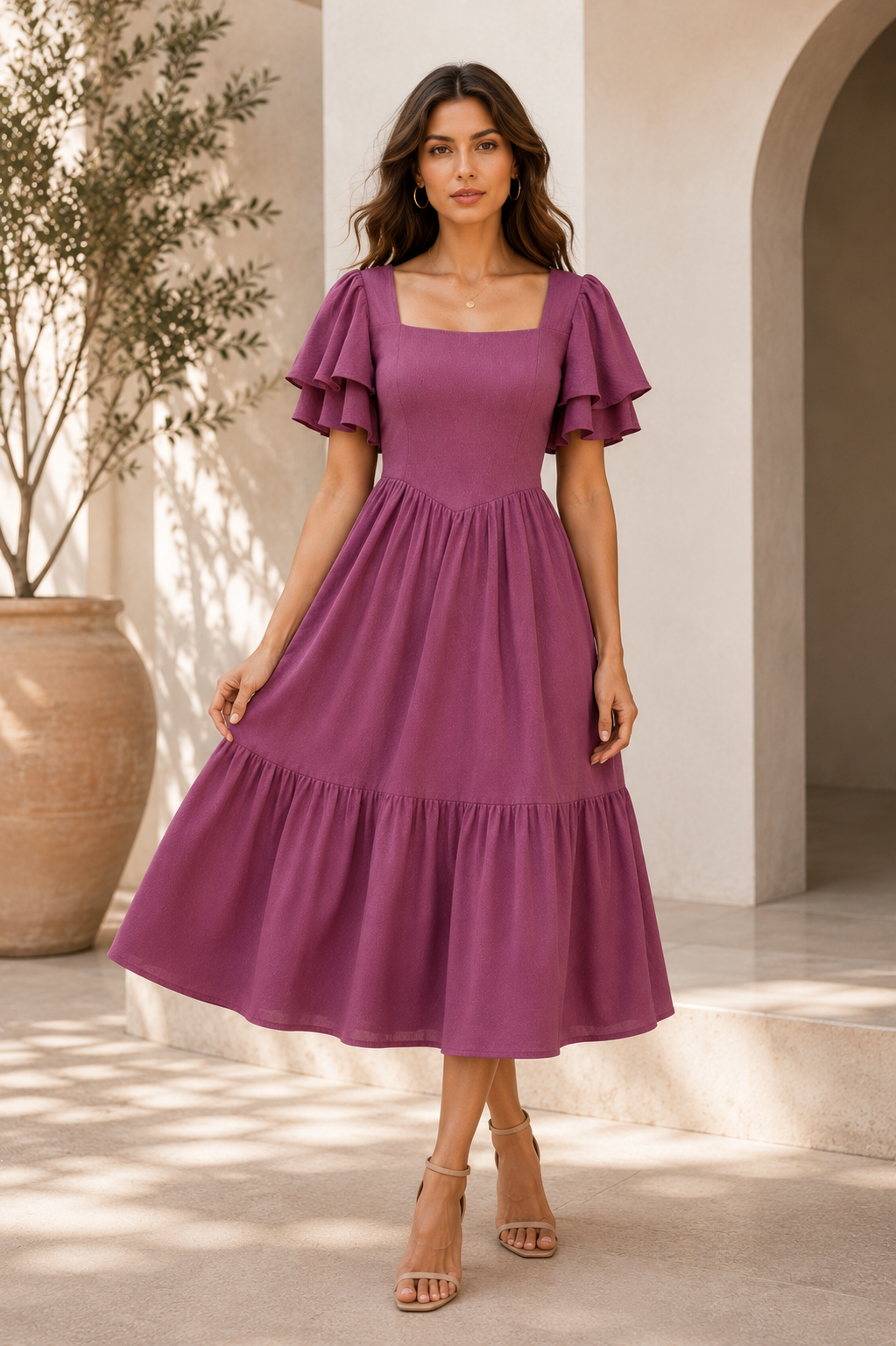 Royal Grace Fit & Flare Midi Dress