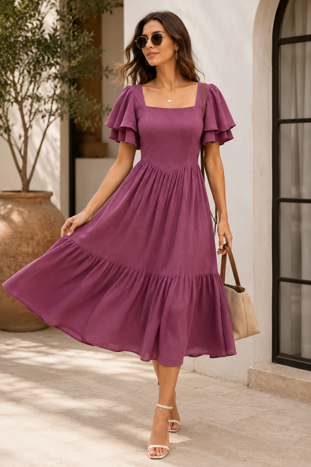 Royal Grace Fit & Flare Midi Dress