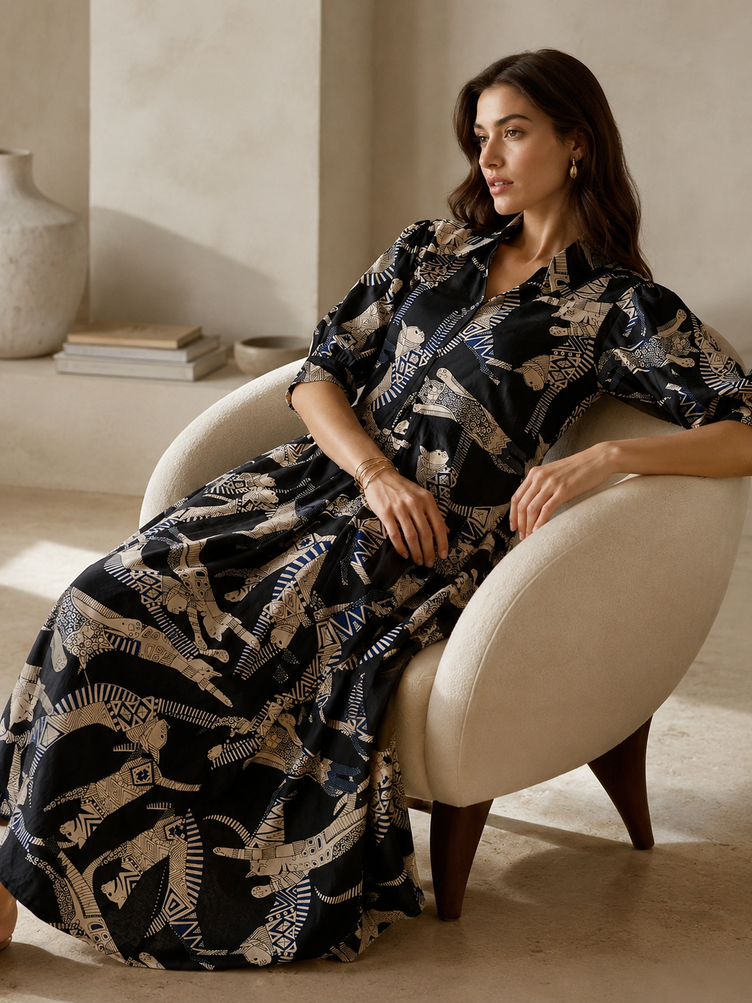 Wild Elegance A-Line Midi Dress