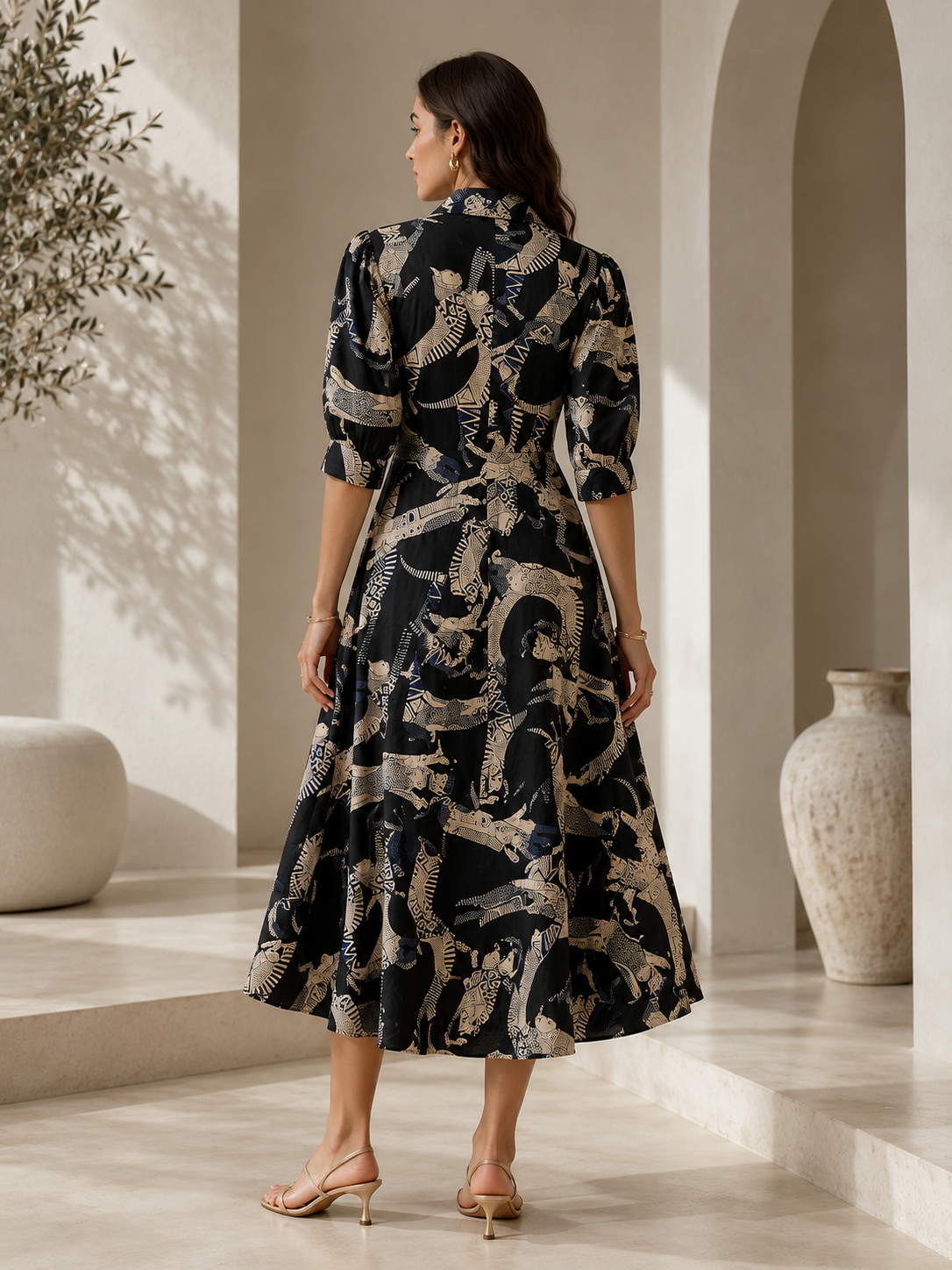 Wild Elegance A-Line Midi Dress
