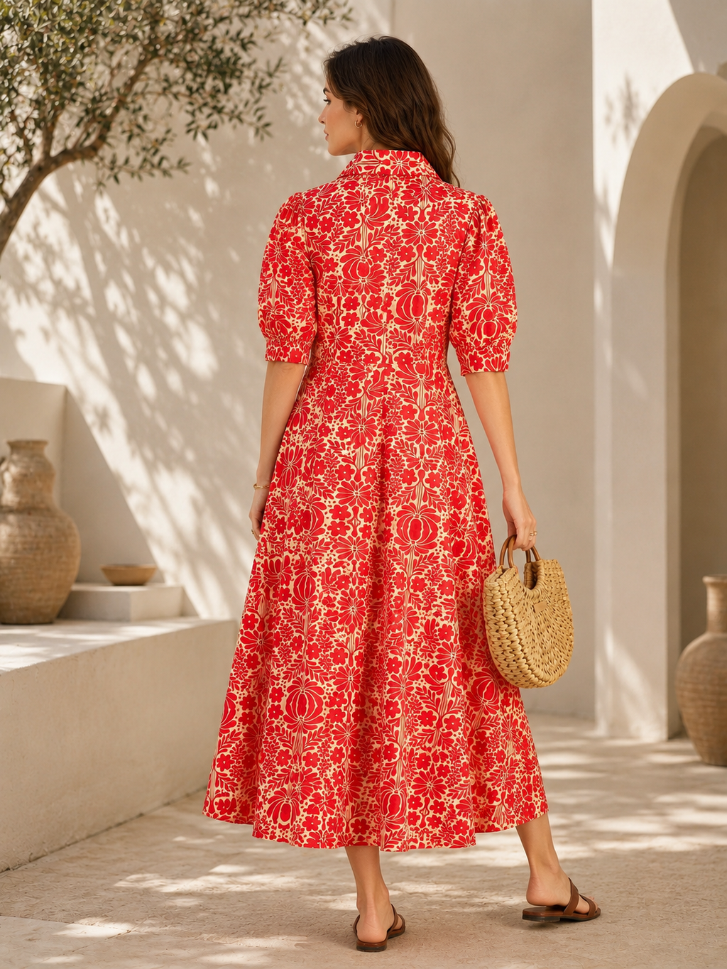Cherry Blossom A-Line Maxi Dress