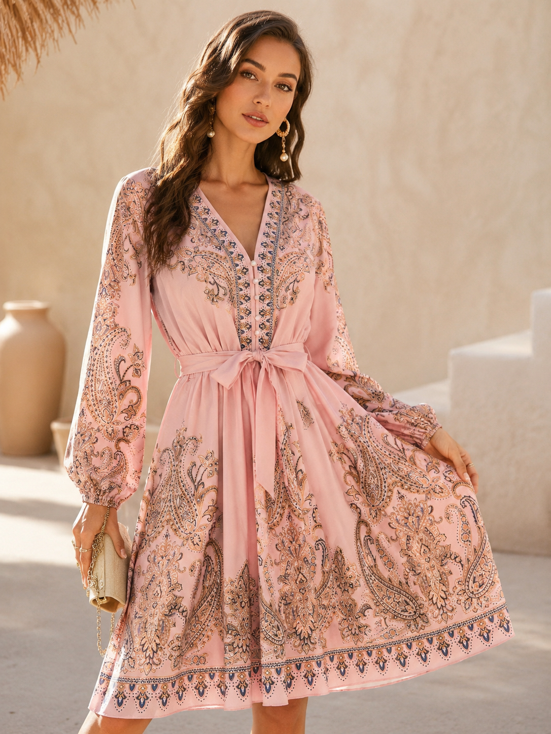 Blush Luxe Belted Satin Mini Dress