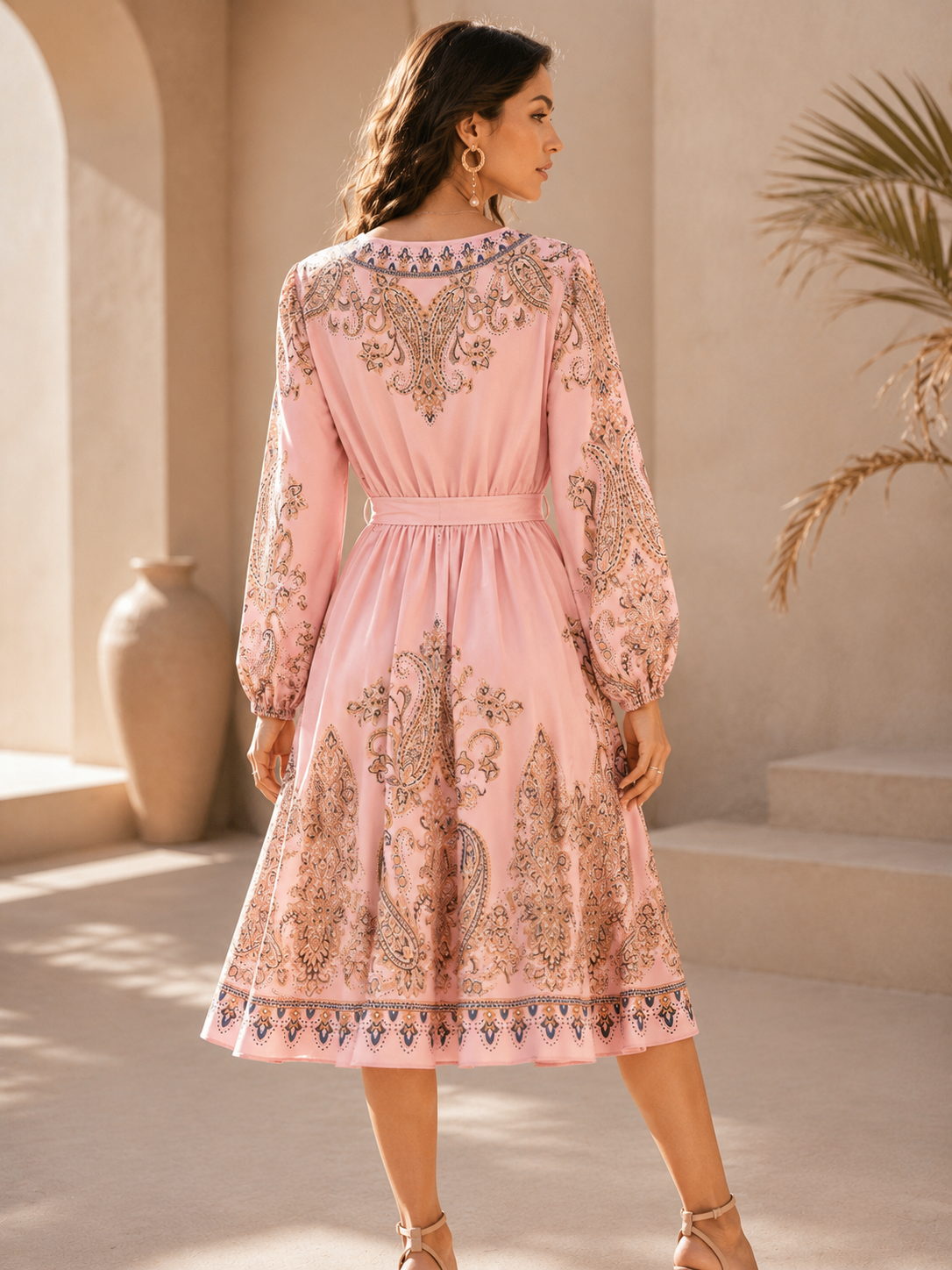 Blush Luxe Belted Satin Mini Dress